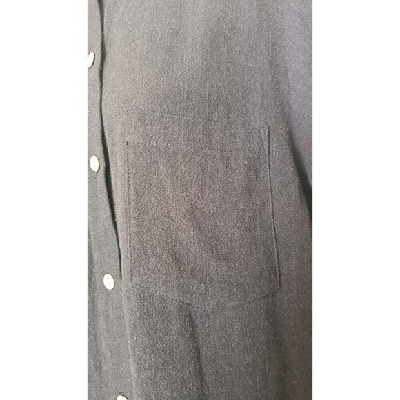 Karen  Kane Shirt Dress Size XS Black Linen Blend Button Down Cuffed Sleeves - Picture 7 of 8